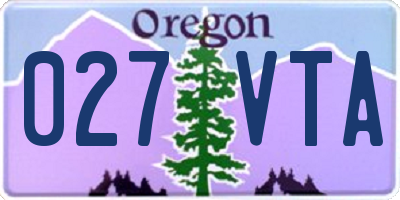 OR license plate 027VTA