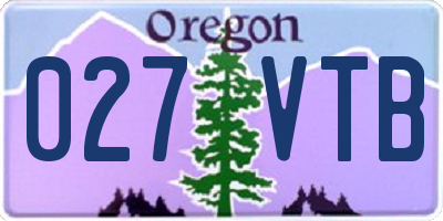 OR license plate 027VTB
