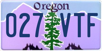 OR license plate 027VTF