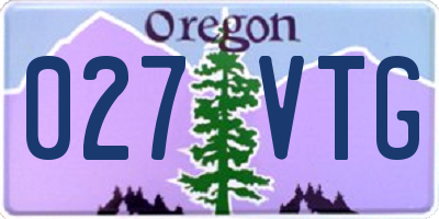 OR license plate 027VTG
