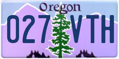 OR license plate 027VTH