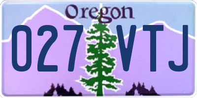OR license plate 027VTJ