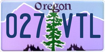 OR license plate 027VTL