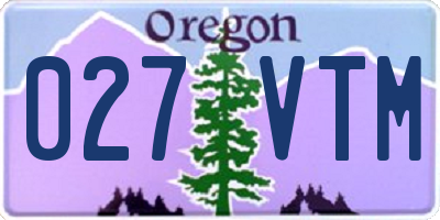 OR license plate 027VTM