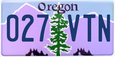 OR license plate 027VTN