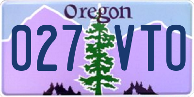 OR license plate 027VTO