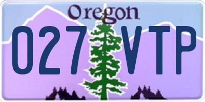 OR license plate 027VTP
