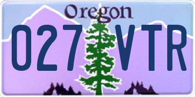 OR license plate 027VTR