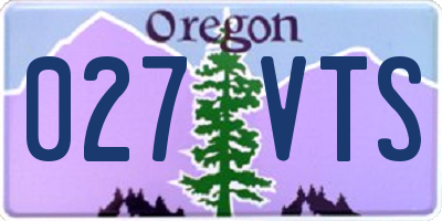 OR license plate 027VTS