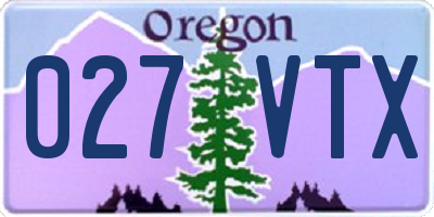 OR license plate 027VTX