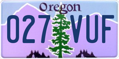 OR license plate 027VUF