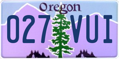 OR license plate 027VUI