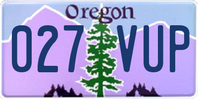 OR license plate 027VUP