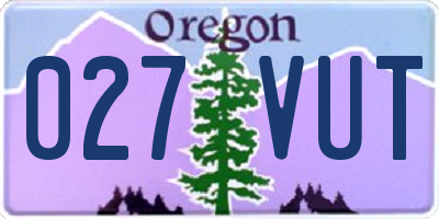 OR license plate 027VUT