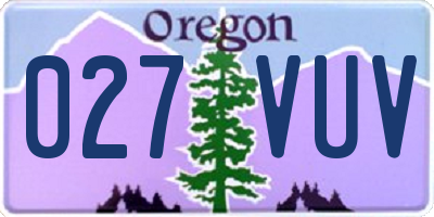 OR license plate 027VUV