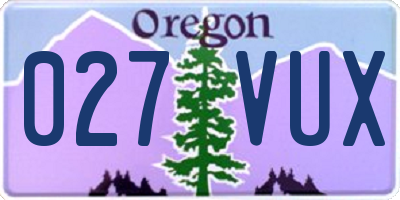 OR license plate 027VUX