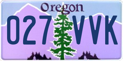 OR license plate 027VVK