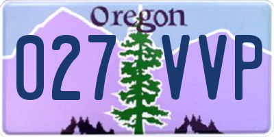 OR license plate 027VVP