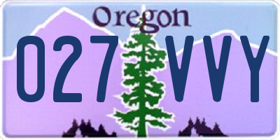 OR license plate 027VVY