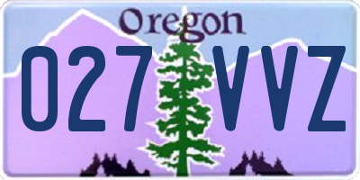 OR license plate 027VVZ
