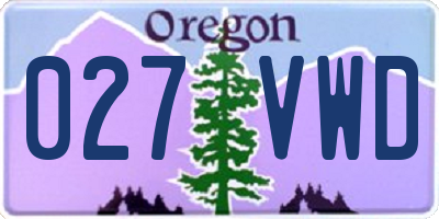 OR license plate 027VWD