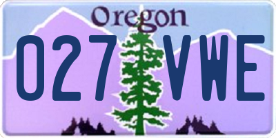 OR license plate 027VWE