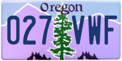 OR license plate 027VWF