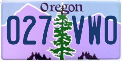 OR license plate 027VWO