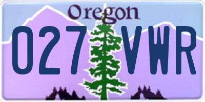 OR license plate 027VWR