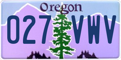 OR license plate 027VWV