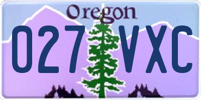 OR license plate 027VXC