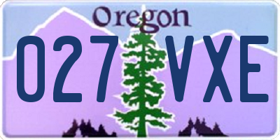 OR license plate 027VXE