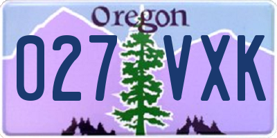 OR license plate 027VXK