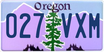 OR license plate 027VXM