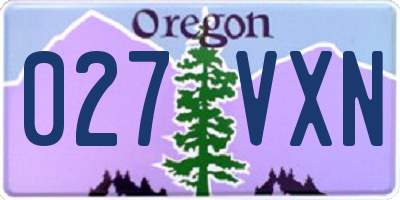 OR license plate 027VXN