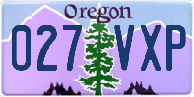 OR license plate 027VXP