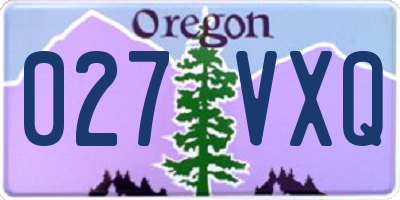 OR license plate 027VXQ
