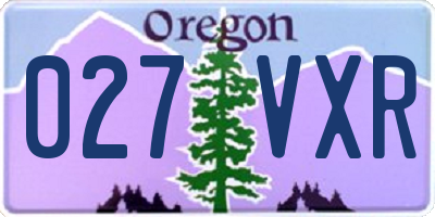 OR license plate 027VXR