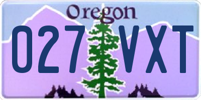OR license plate 027VXT