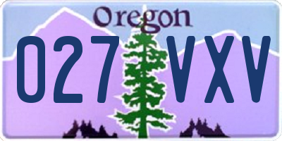 OR license plate 027VXV