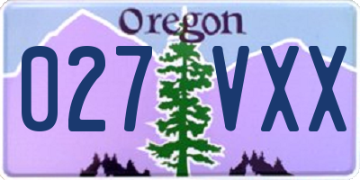 OR license plate 027VXX