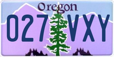 OR license plate 027VXY