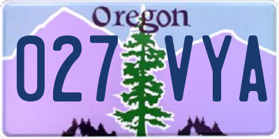OR license plate 027VYA