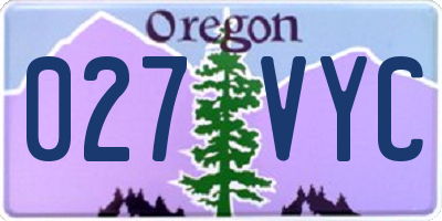 OR license plate 027VYC
