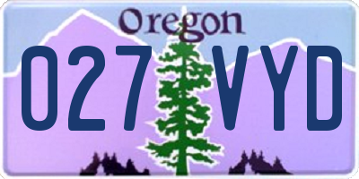 OR license plate 027VYD