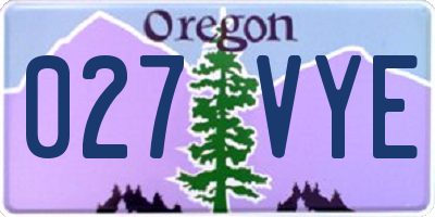 OR license plate 027VYE