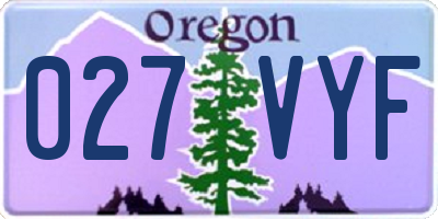 OR license plate 027VYF