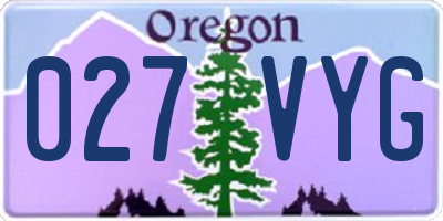 OR license plate 027VYG