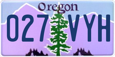 OR license plate 027VYH
