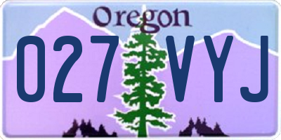 OR license plate 027VYJ